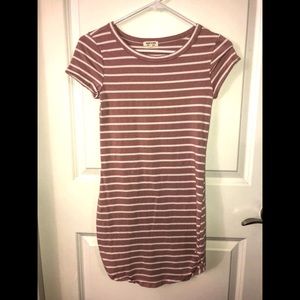 Stripped Tee Shirt Dress
